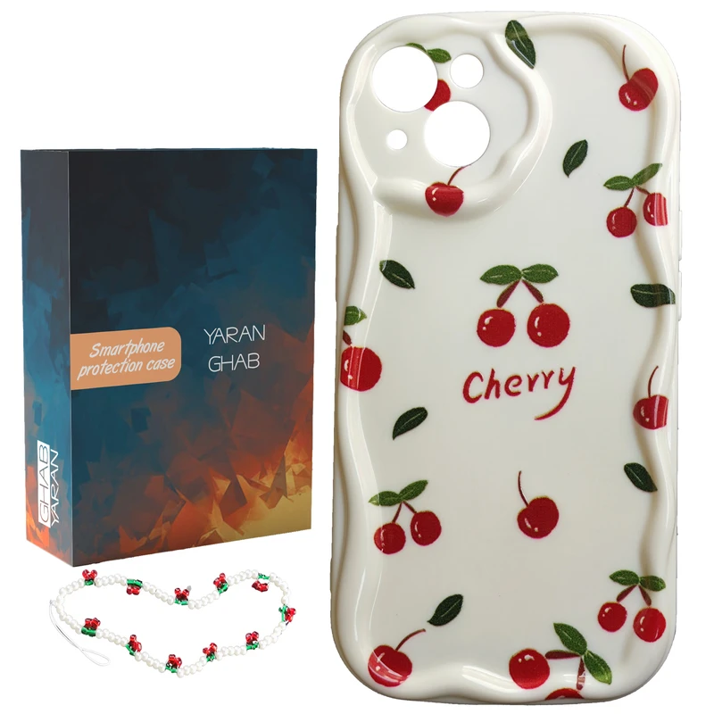 کاور قاب یاران مدل میوه مناسب برای گوشی موبایل اپل iPhone 15 به همراه بند آویز