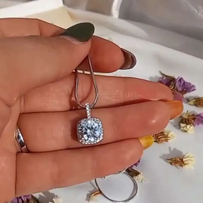 نیم ست نقره زنانه مدل تک تخمه لوکس BARF 41