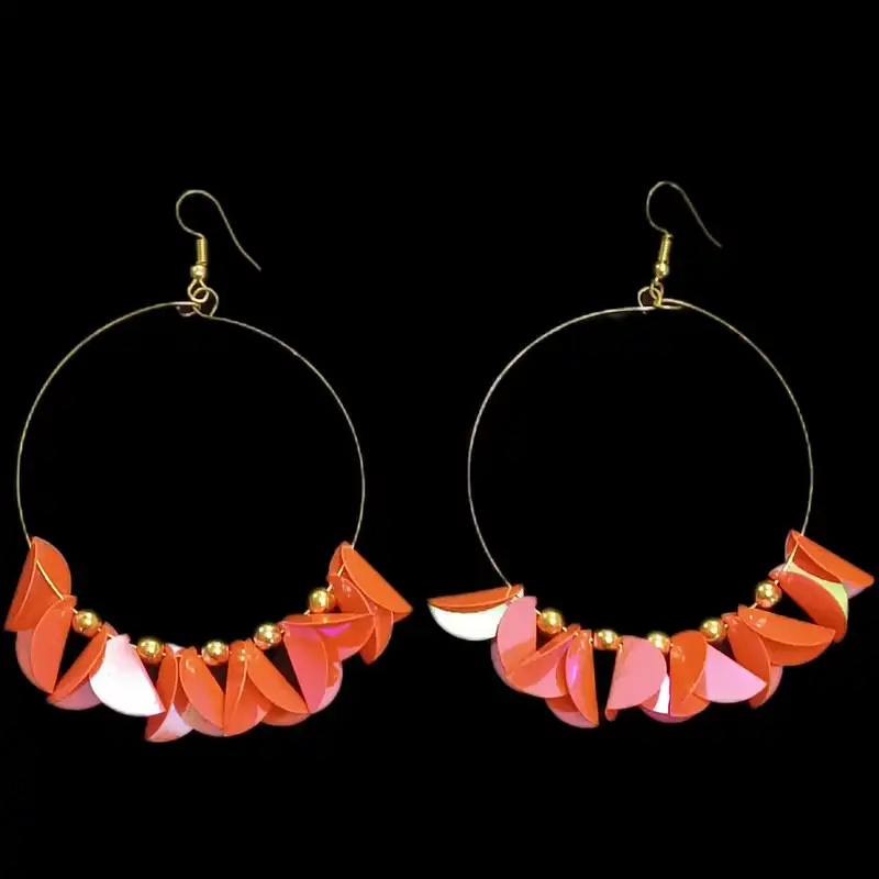 گوشواره زنانه مدل دایره پولک دار