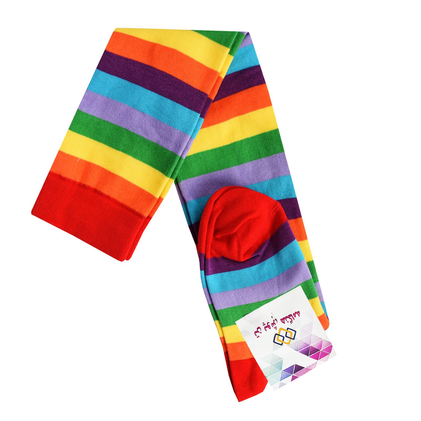 جوراب دخترانه تن پوش هنگامه مدل رنگین کمان ZB03 -  - 2