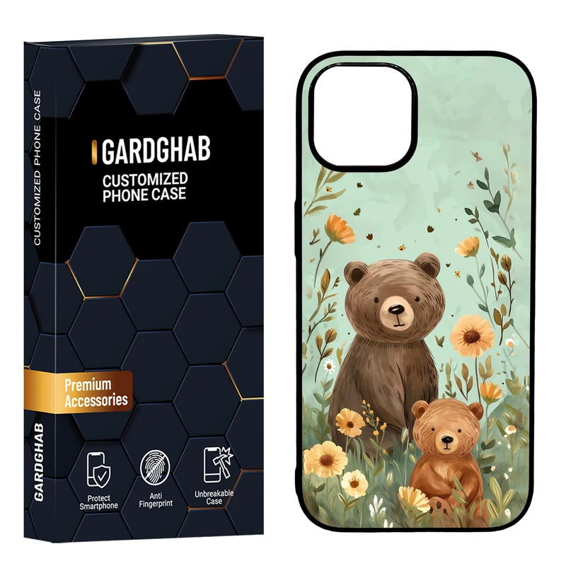 کاور گارد قاب مدل دور ژله ای پشت گلس فانتزی مناسب برای گوشی موبایل اپل iPhone 15 