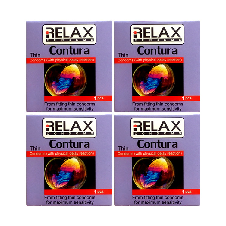 کاندوم ریلکس مدل CONTURA THIN مجموعه 4 عددی