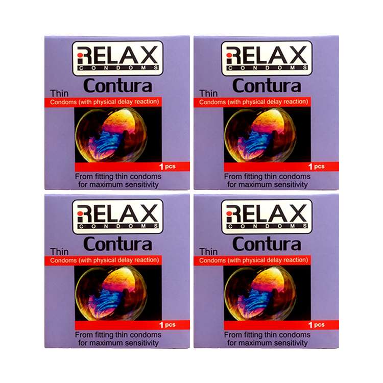 کاندوم ریلکس مدل CONTURA THIN مجموعه 4 عددی