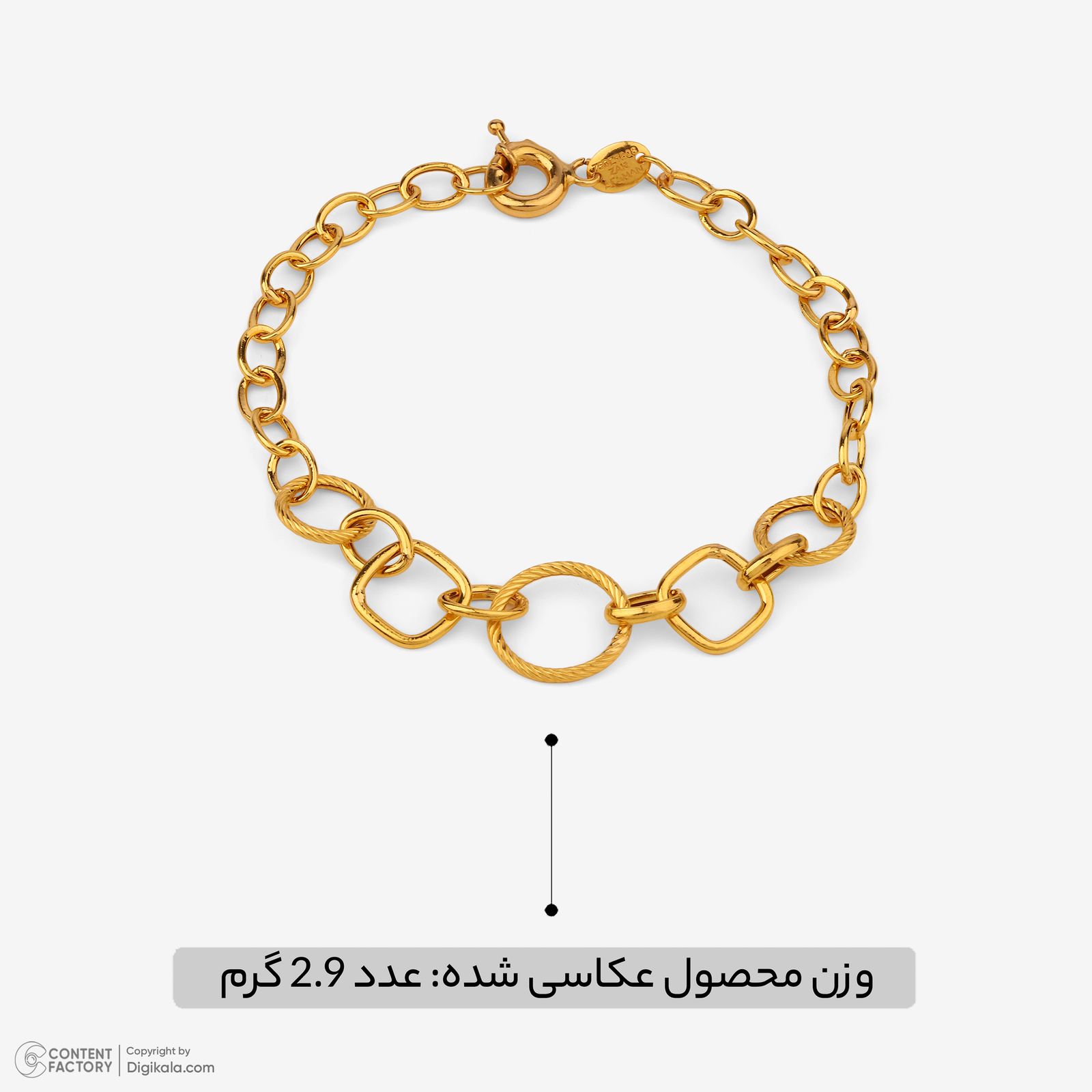 دستبند زنجیری طلا کم اجرت 18 عیار زنانه حانیه مدل 2086 -  - 5