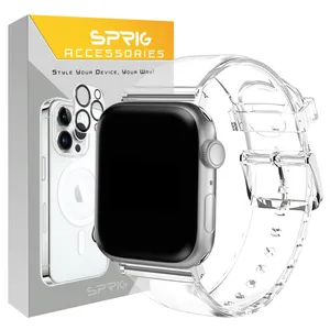 Sprig Clear Silicone Strap For Apple Watch Series 7/8/9 size 45mm