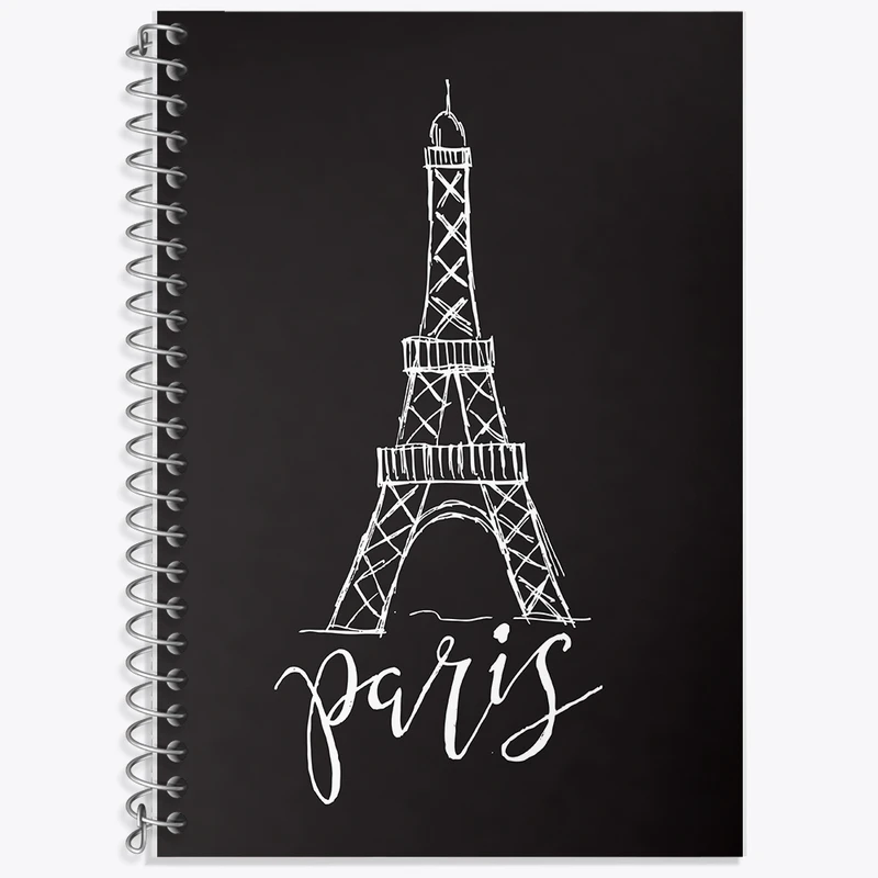 دفتر زبان 50 برگ خندالو مدل سه خط طرح برج ایفل کد F2537