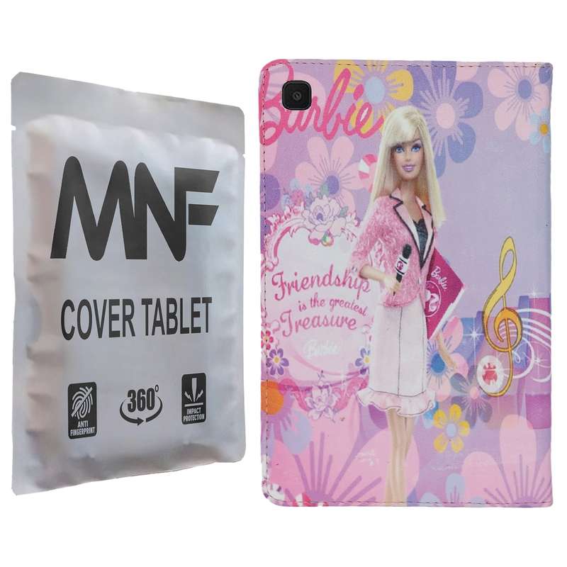 کیف کلاسوری ام ان اف طرح دخترانه عروسک باربی کد M-027 مناسب برای تبلت سامسونگ Galaxy Tab A7 Lite / T225