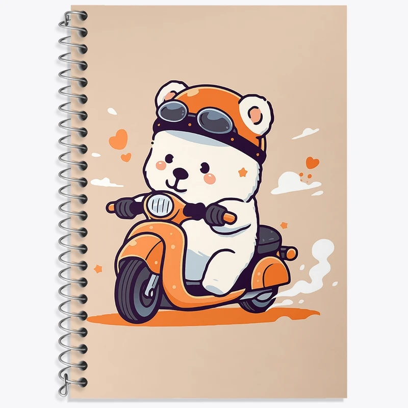 دفتر لغت 50 برگ خندالو طرح خرس موتورسوار کد N1279