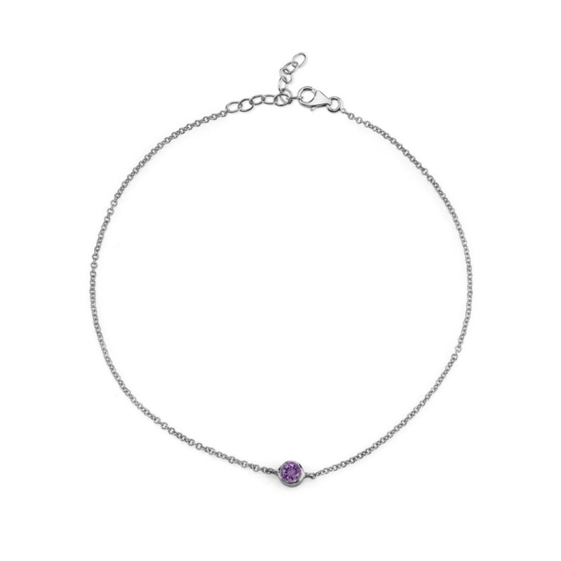 پابند نقره زنانه مدل تک نگین 1236