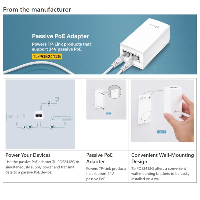 آداپتور PoE تی‌پی‌لینک مدل TL-POE2412G عکس شماره 4