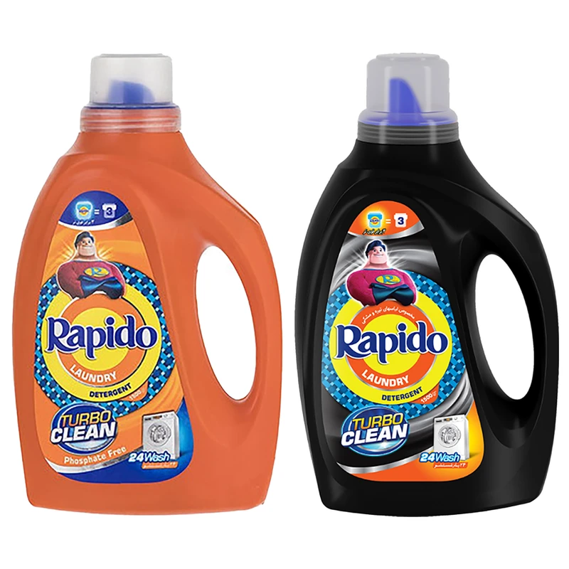 مایع لباسشویی راپیدو مدل مشکین شوی و رنگین شوی وزن 1500 گرم مجموعه 2 عددی