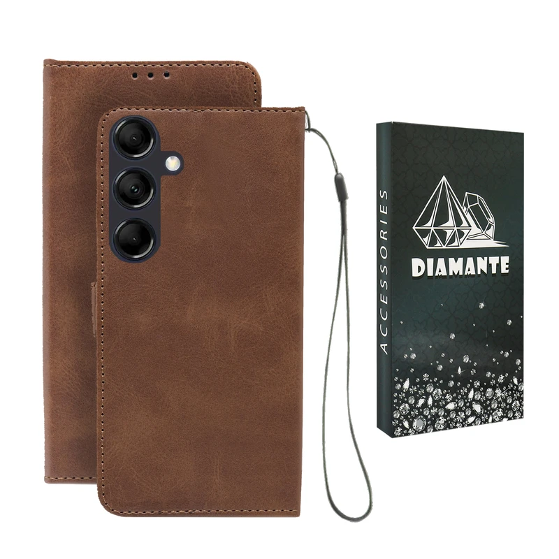 کیف کلاسوری دیامانته مدل Band Bk مناسب برای گوشی موبایل سامسونگ Galaxy A17 به همراه بند آویز