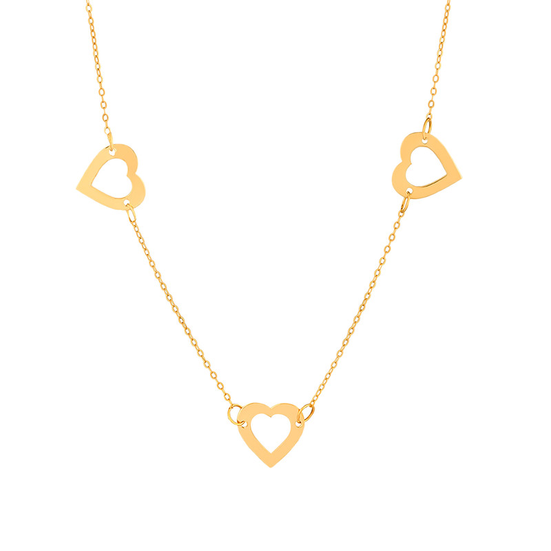 گردنبند طلا 18 عیار زنانه با زنجیر حلقهای (فلامینگو) هومن گلد مدل CH613