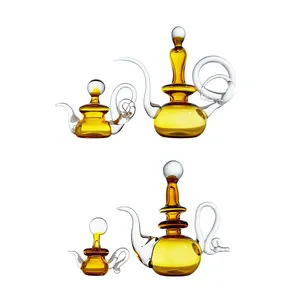 گلاب‌ پاش شیشه‌ ای طرح مینیاتوری مدل عسل کد 1066 مجموعه 4 عددی