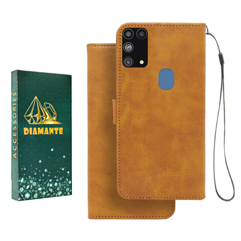 کیف کلاسوری دیامانته مدل Mortand Gn مناسب برای گوشی موبایل سامسونگ Galaxy M31 به همراه بندآویز