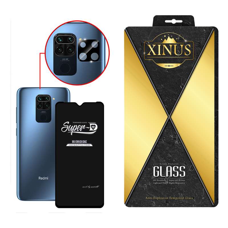محافظ لنز دوربین ژینوس مدل 2SFA مناسب برای گوشی موبایل شیائومی Redmi Note 9 به همراه محافظ صفحه نمایش