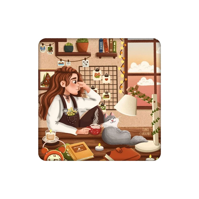 زیرلیوانی طرح دختر و اتاق کیوت کد 4038154