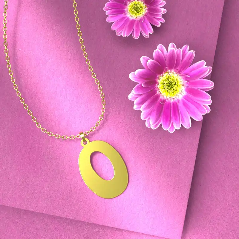 گردنبند طلا 18 عیار زنانه مدوپد مدل حرف O کد H3-1-1037
