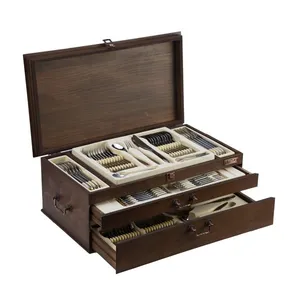 سرویس قاشق و چنگال 124 پارچه ناب استیل مدل Palermo