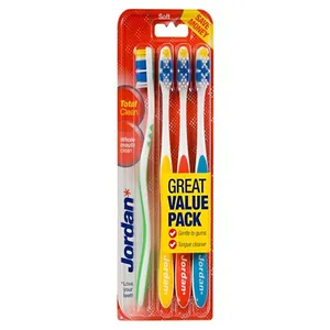مسواک جردن مدل Total Clean با برس نرم - بسته 4 تایی