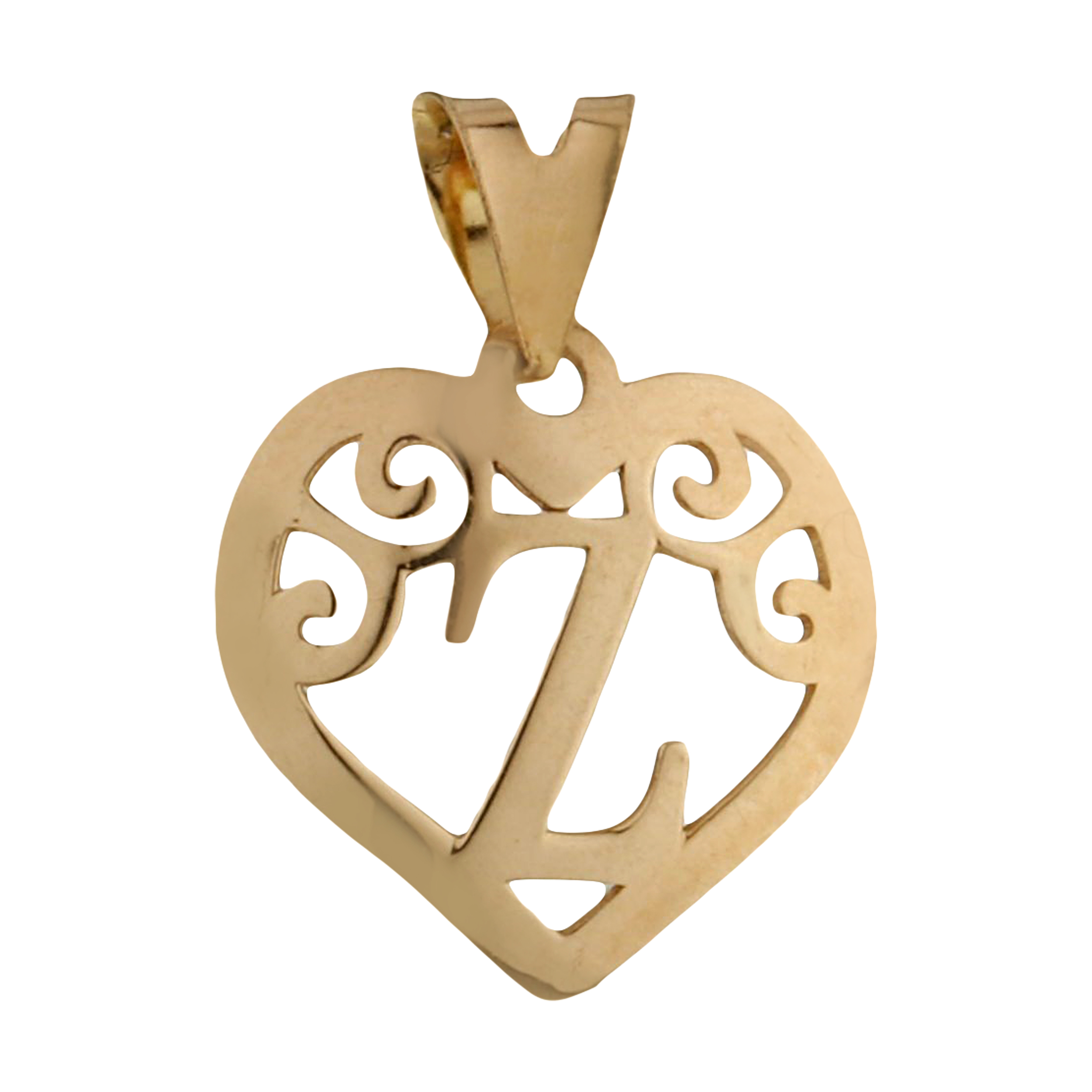 آویز گردنبند طلا 18 عیار زنانه مایا ماهک مدل MM1480 طرح حرف لاتین Z و قلب