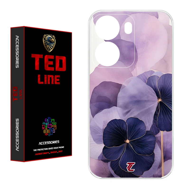 کاور تدلاین طرح گل بنفش کد 1159 مناسب برای گوشی موبایل شیائومی Poco X7 Pro 5G