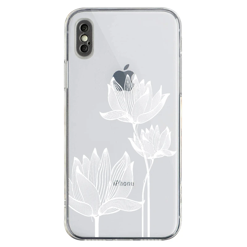 کاور مگافون طرح گل مدل C47-W مناسب برای گوشی موبایل اپل Iphone X / XS