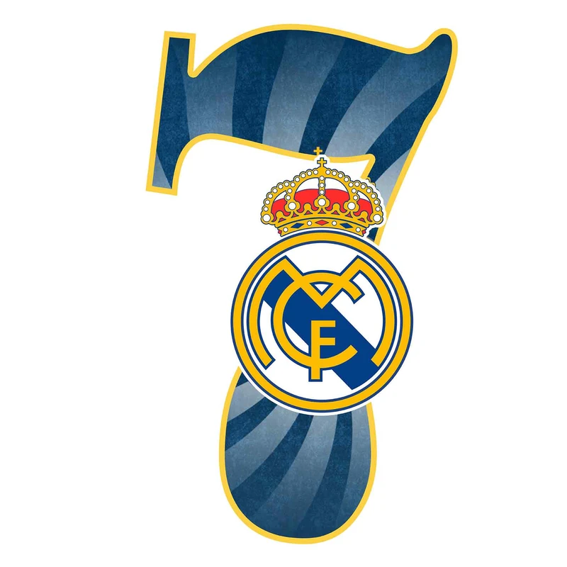    استند رومیزی تولد مدل عدد 7 طرح رئال مادرید کد 737