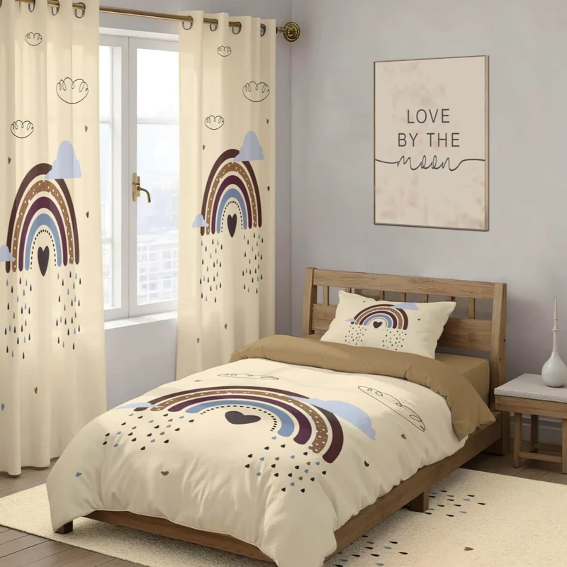 سرویس خواب مدل رنگین کمان کد ۰۳۰۸ یک نفره ۴ تکه