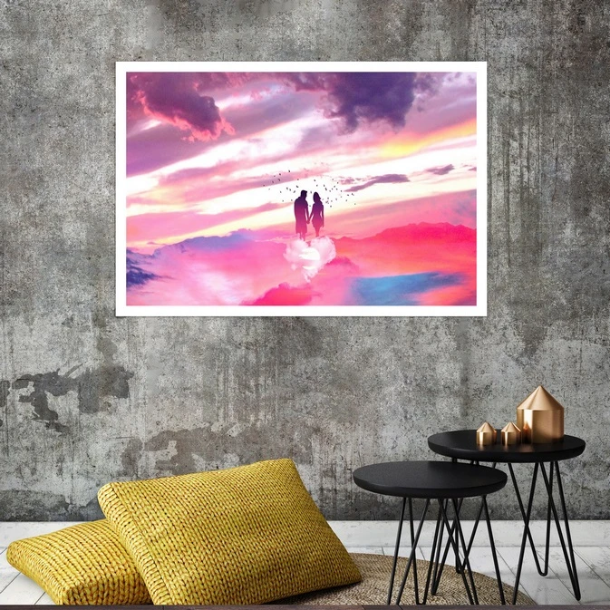 تابلو بکلیت طرح عاشقانه مدل قاب شاسی W-s8176