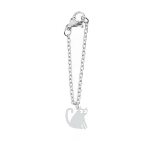 آویز ساعت نقره زنانه هایکا طرح گربه مدل n.ha-270