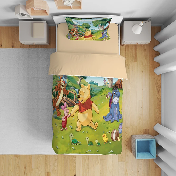 سرویس روتختی مدل کارتون پو و دوستان 5085 تک نفره 5 تکه