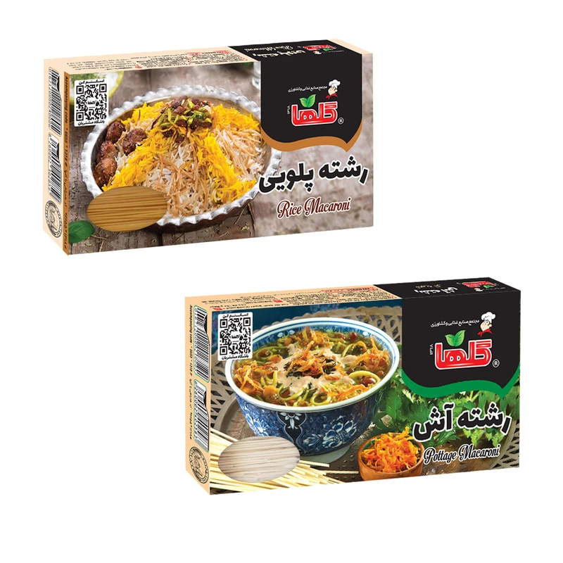 رشته آش و رشته پلویی گلها - 740 گرم بسته 2 عددی