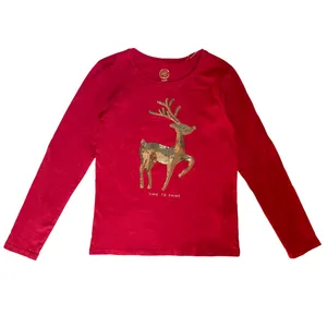 تی شرت آستین بلند دخترانه کول کلاب مدل گوزن 6377