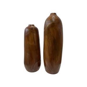 گلدان چوبی مدل روستیک مجموعه 2 عددی