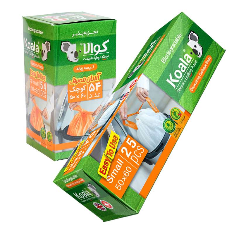 کیسه زباله کوالا مدل بنددار و آسان مصرف کد CS2 مجموعه دو عددی