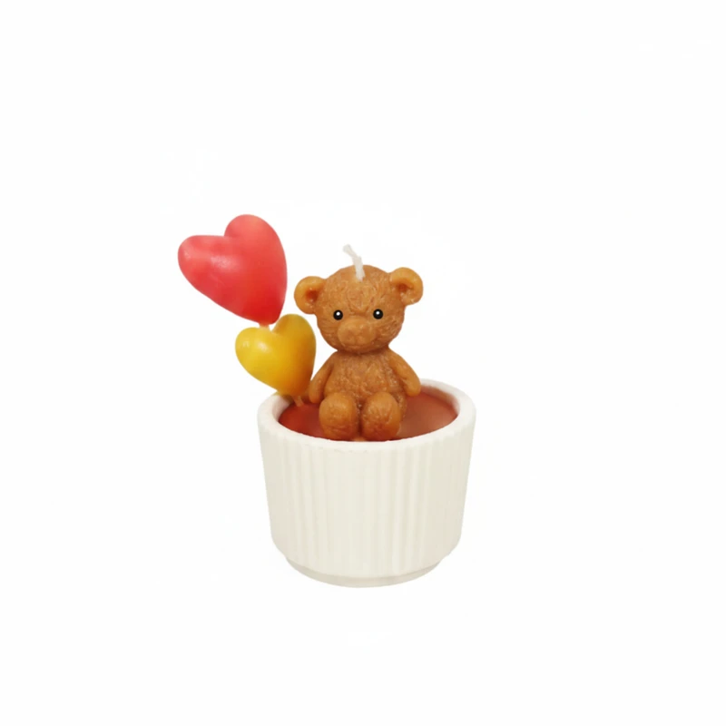 شمع دست‌ساز مدل خرس تدی