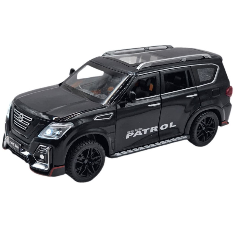 ماشین بازی ناب سل مدل نیسان پاترول فلزی موزیکال چراغدار عقب کش کد Musical and Light-Up Metal Patrol Toy Car