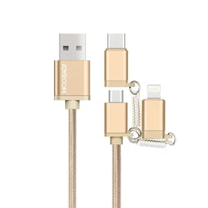 کابل تبدیل USB به microUSB/USB-C/لایتنینگ جوی روم مدل S-M321 طول 1 متر