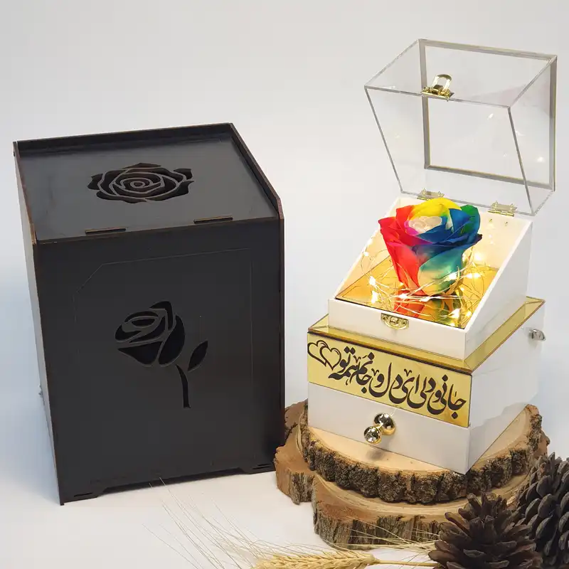 گل رز جاودان مدل موزیکال کوکی طرح جانی و دلی