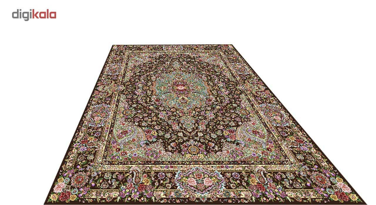 رو فرشی نیکزاد مدل نفیس کد 14-86 زمینه قهوه ای