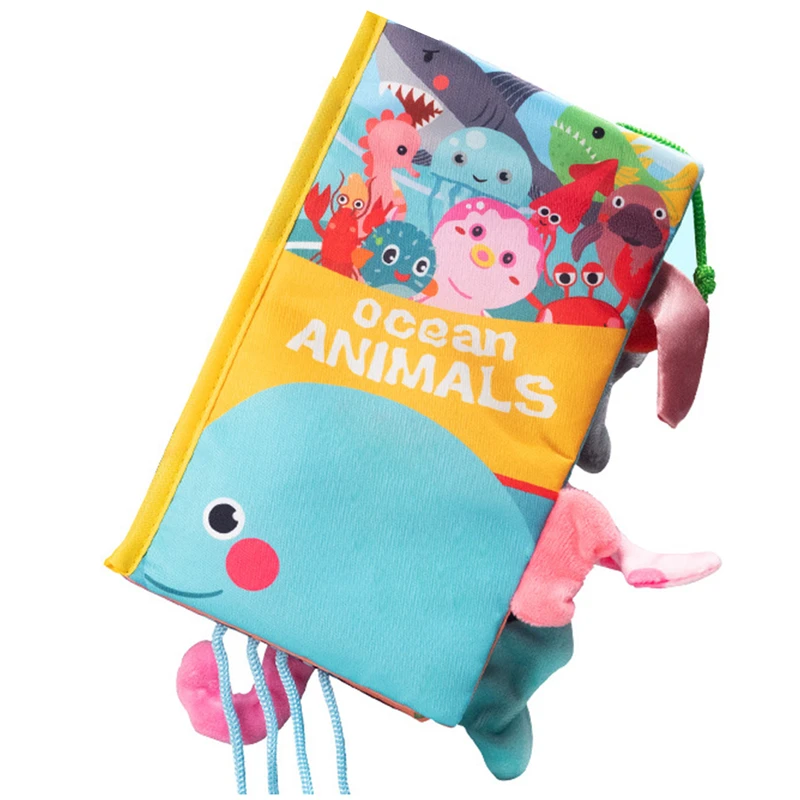بازی آموزشی سمید مدل کتاب پارچه ای دست ورزی دم دار طرح آبزیان دریا
