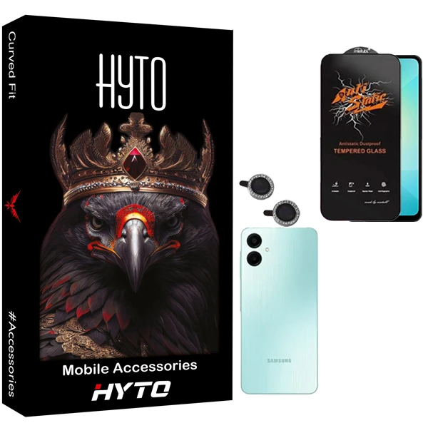 محافظ صفحه نمایش هیتو مدل Antistatic Guard مناسب برای گوشی موبایل سامسونگ galaxy a06 به همراه محافظ لنز