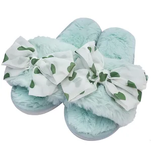 دمپایی روفرشی مدل پاپیون پارچه ای کد MH220GN