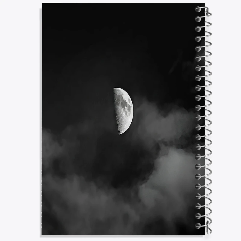 دفتر مشق 100 برگ خندالو طرح ماه (Moon) کد F6719