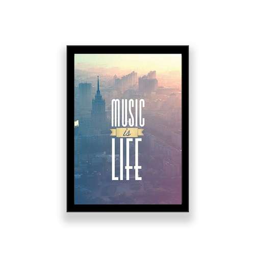 تابلو طرح تایپوگرافی music is life 