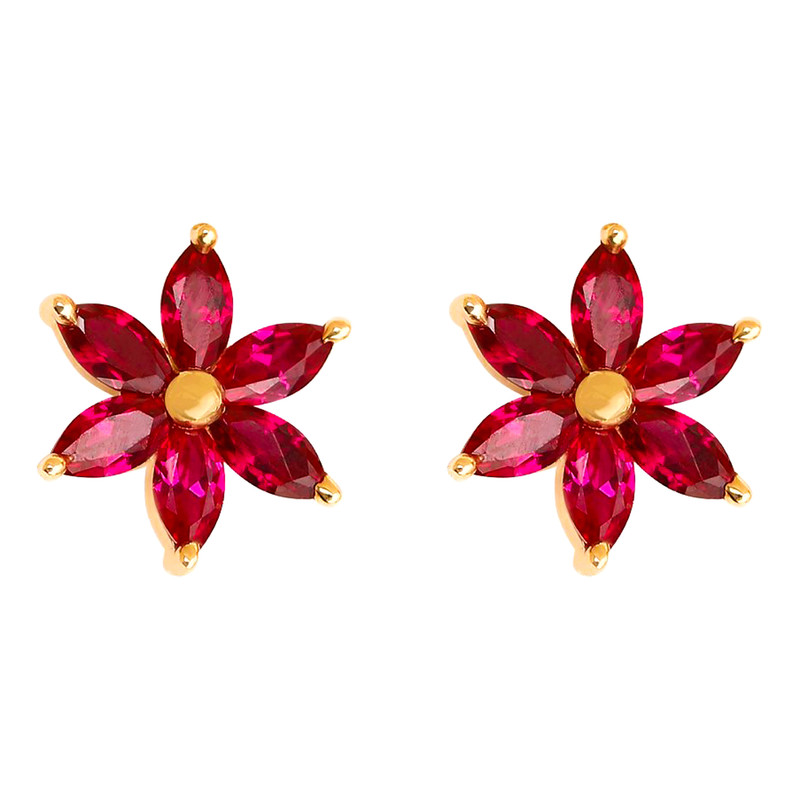 گوشواره طلا 18 عیار زنانه تاج مدل G574 گل