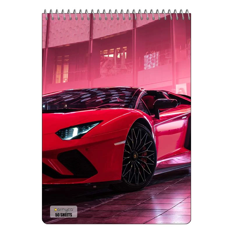 دفتر نقاشی 50 برگ سیمی کارنیکا طرح لامبورگینی اونتادور Lamborghini Aventador کد 51080