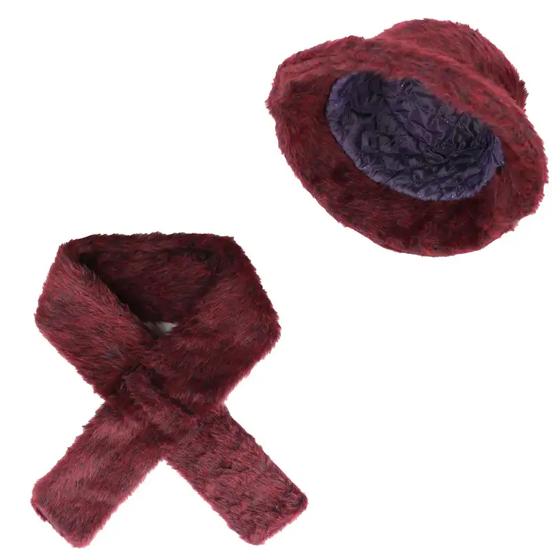 ست کلاه و شال گردن بافتنی مدل فرحی