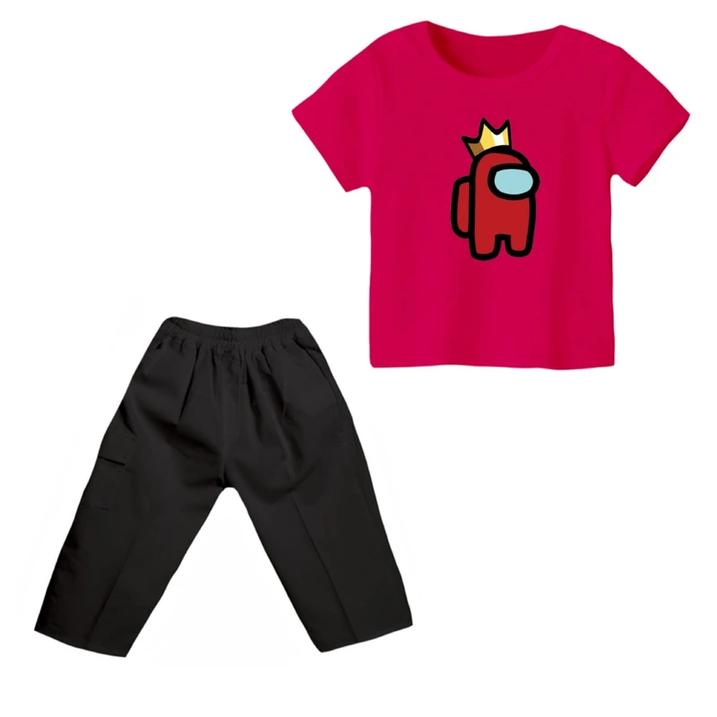 ست تی شرت و شلوارک پسرانه مدل امانگ آس